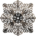 Stampt Antique Pewter (plated) Filigree Compass Rose 48mm