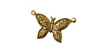 Stampt Antique Gold (plated) Etched Butterfly Connector 24x18mm