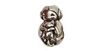 Green Girl Pewter Kokeshi Doll 22x14mm