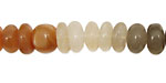 Moonstone (multi) Tumbled Rondelle 5-8x10-11mm