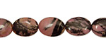 Rhodonite (w/ extra black matrix) Flat Oval 14x10mm