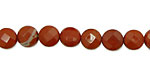 Red Jasper Faceted Coin 8mm