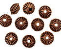 Antique Copper Fluted Rondelle 7x10mm