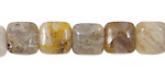 Bamboo Leaf Agate Puff Square 10mm