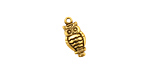 Stampt Antique Gold (plated) Owl Charm 7x15mm