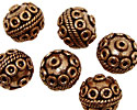 Antique Copper Round with Circles & Roping 14mm