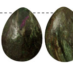 Fuchsite Ruby w/Pyrite Smooth Teardrop 30x40mm