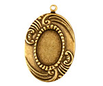 Stampt Antique Brass Sweeping Feather Oval Setting 18x13mm, 25x39mm