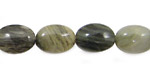 Green Line Quartz Flat Oval 14x10mm