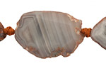 Gray Line Agate Natural Edge Freeform Faceted Slab 21-32x19-25mm