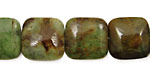Petrified Green Opal Puff Square 15mm