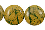 Green Vein Jasper Puff Coin 25mm