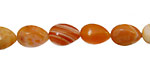 Orange Botswana Agate Flat Teardrop 12x8mm