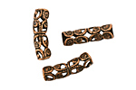 Stampt Antique Copper (plated) Arched Filigree Tube Bead 19x6mm