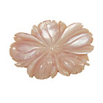Pink Mother of Pearl Carved Flower Pendant 44x30mm