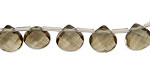 Smoky Quartz Faceted Flat Teardrop 10mm