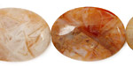 Red Brioche Agate Flat Oval 30x22mm