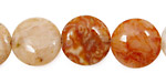 Red Brioche Agate Puff Coin 16mm