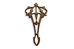 Vintaj Natural Brass Nouveau 3-Hole Connector 16x30mm
