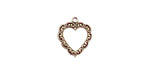 Stampt Antique Pewter (plated) Victorian Heart Charm 12x14mm