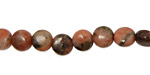 Rhodonite w/ Pyrite Puff Coin 8mm
