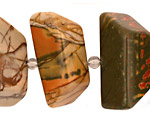 Brazil Wild Horse Jasper Side Faceted Nugget 16-19x31-34mm