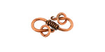 Antique Copper S-Hook & Ring with Coil 20x7mm