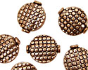 Antique Copper Puff Coin with Embossed Pebbles 15mm