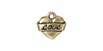 TierraCast Antique Gold (plated) Love Heart Charm 14mm