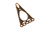 Stampt Antique Copper (plated) Triangular Framed Chandelier Drop 18x28mm