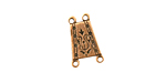 Stampt Antique Copper (plated) Arts & Crafts 2 and 2 Ring Connector 16x10mm