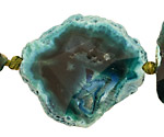 Blue Green Agate Natural Edge Freeform Faceted Slab 26-60x28x38mm