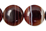 Brown Lace Agate Puff Coin 25mm