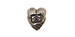 Green Girl Pewter Heart's Eye 14x16mm