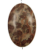 Coffee Bean Jasper Flat Oval Pendant 55x35mm