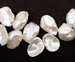 Pearly White Keishi Petal Pearl 10-12x12-15mm