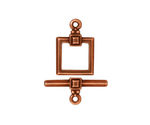 TierraCast Antique Copper (plated) Deco Square Toggle Clasp 18x12mm, 21 Bar