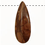 Marbled Coffee Jasper Cut Flat Teardrop 18x48mm