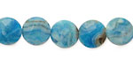 Larimar Blue Crazy Lace Faceted Coin 12mm
