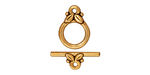 TierraCast Antique Gold (plated) Leaf Toggle Clasp 14x10mm, 16mm, Bar