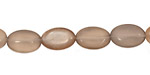 Silver Moonstone Flat Oval 11x8mm