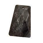 Blue Fire Feldspar Faceted Rectangular Pendant 28x40mm