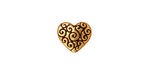TierraCast Antique Gold (plated) Heart Scroll Bead 10x11mm