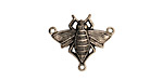 Stampt Antique Pewter (plated) Queen Bee 3-Ring Connector 20x17.5mm