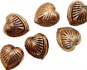 Antique Copper Carved Heart 13mm