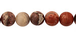 Red Silver Leaf Round 10mm