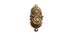 Vintaj Natural Brass Nouveau Swirls 2-Hole Connector 9 x 19mm
