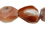 Red & Gray Botswana Agate Faceted Nugget 18-24x13-17mm