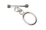 Antique Silver (plated) Oval Toggle Clasp with Coils 18x14mm, 25mm bar