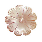 Pink Mother of Pearl Carved Flower w/Rounded Petals Pendant 40mm